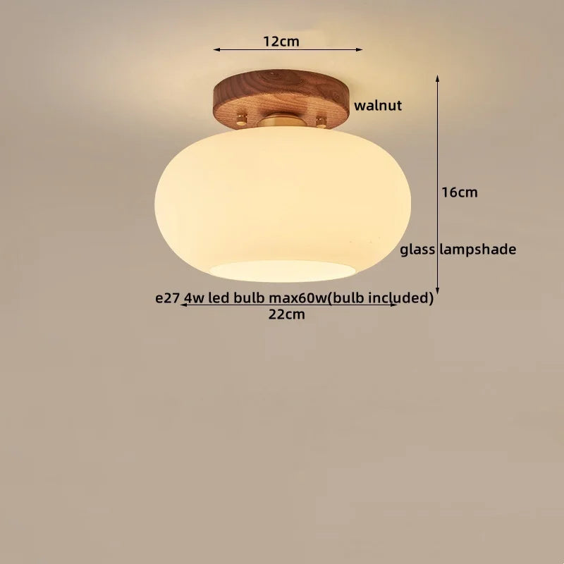 Walnut Copper LED Ceiling Light Modern Home Lighting Luminaria