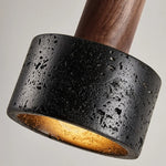 Nordic LED Pendant Lights Black Wood Travertine Hanging Lamp