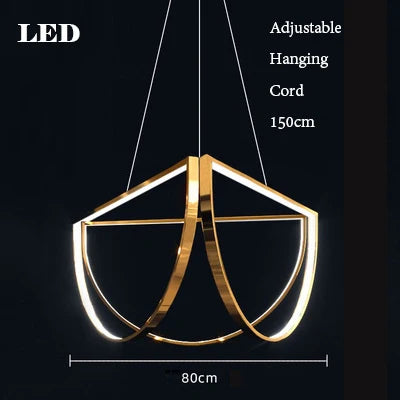 Gold Chandelier LED Indoor Lighting for Living Room & Bedroom