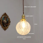 Copper Glass Chandelier LED Pendant Lights for Dining Room Bedroom Bar