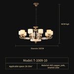 Luxury Chinese Style Copper Jade Living Room Chandelier