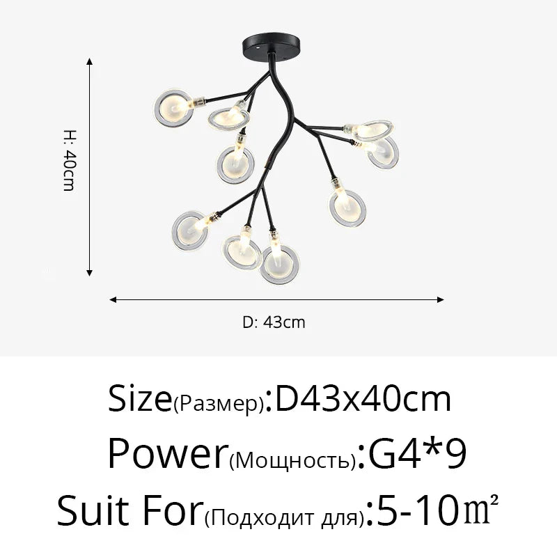 Modern LED Chandelier - Luxurious Nordic Firefly Lamp for Home Indoor Lighting
