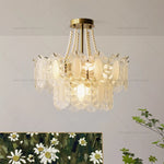 Cream Wind Crystal Chandelier - Elegant French Design for Luxury Living Spaces