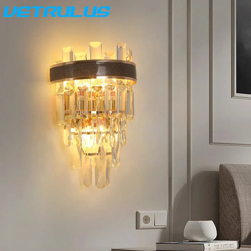 Crystal LED Wall Light Modern Elegant Design for Living Room & Bedroom