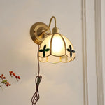 Glass Brass Wall Sconce LED Light Fixture for Dining Living Room Bathroom Mirror