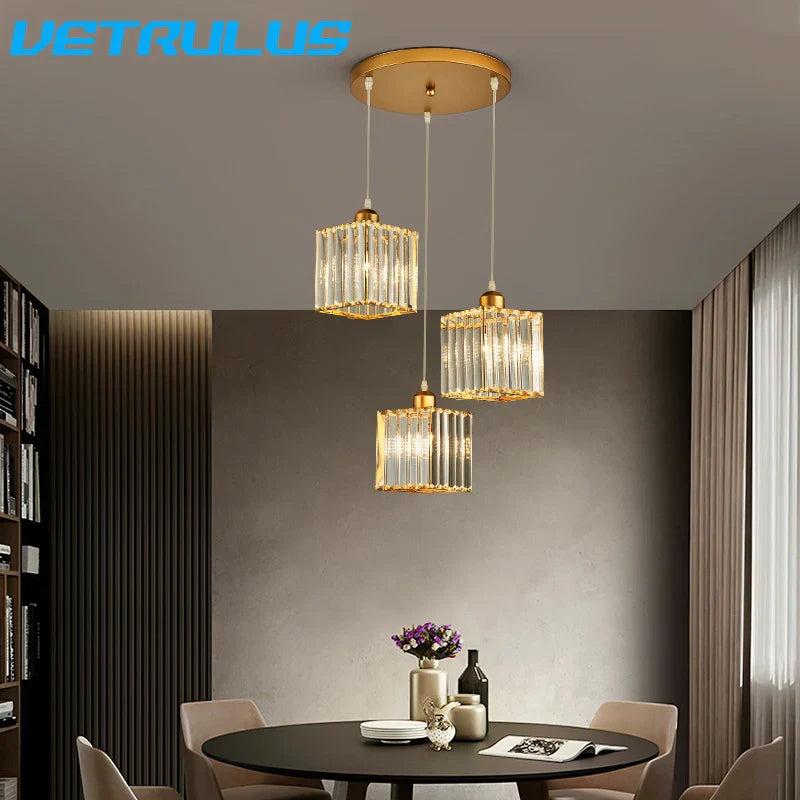 Crystal Chandelier Luxury Ceiling Lamp LED Modern Pendant Light for Indoor Spaces