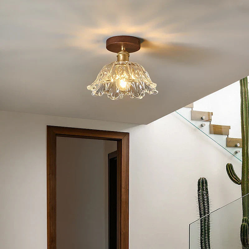 Modern Clear Glass LED Ceiling Light for Home Decor
