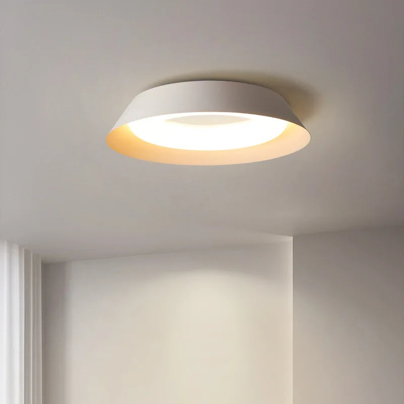 Modern White LED Pendant Light | Nordic Metal Ceiling Lamp | Dimmable Round Indoor Lighting