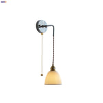 Ceramic LED Wall Sconce Modern Nordic Design Adjustable Pull Chain Switch WC Mirror Light