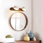 Travertine Wall Sconce Light Wood Rotatable for Bedroom Bedside