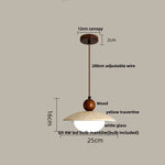 Yellow Travertine Wood Wire Adjustable LED Pendant Lights Modern Nordic Living Room