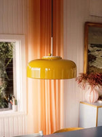 Seated Podgy Pendant Lamps: Nordic Yellow Minimalist Unique Lighting for Dining Room