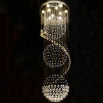 Crystal Spiral Chandelier: Modern LED Indoor Lighting for Luxurious Living Spaces