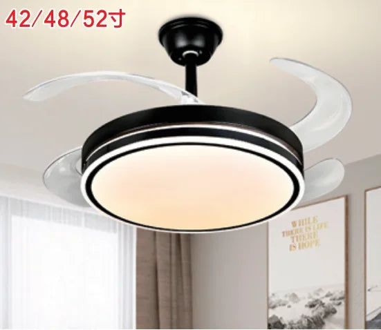 LED Fan Lamp: Modern Invisible Ceiling Chandelier for Living Room, Bedroom & Dining Room