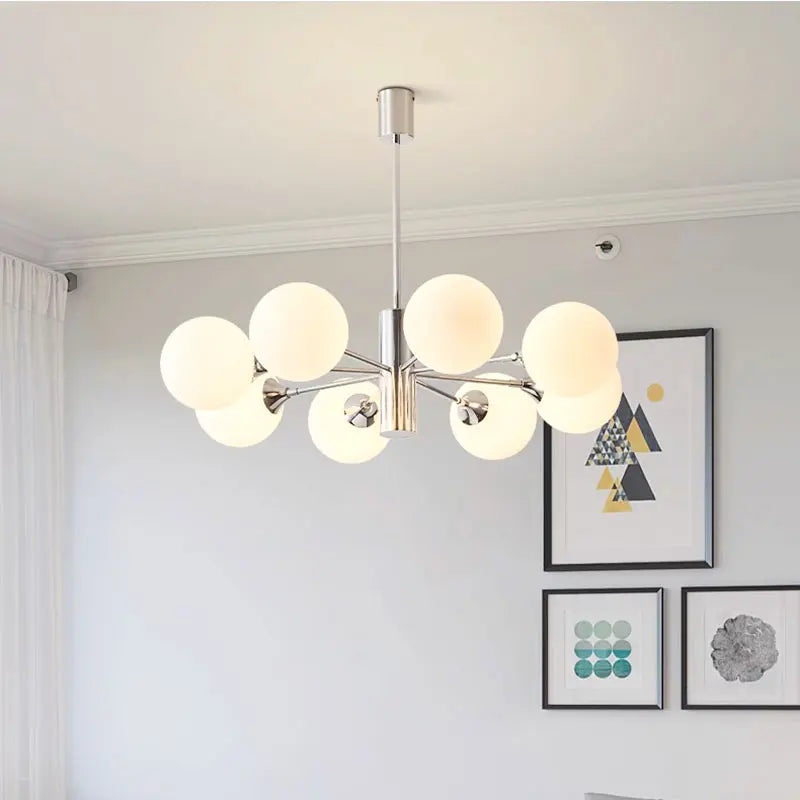 Glass Ball LED Ceiling Chandelier for Modern Living Room and Bedroom