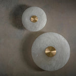 LED Marble Brass Wall Sconce: Modern Art Deco Round Light for Parlor & Aisle