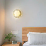 Terrazzo Stone Glass LED Wall Light Fixture with Pull Chain Switch