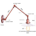 Adjustable Glass Swing Arm LED Wall Sconce with Pull Chain Switch