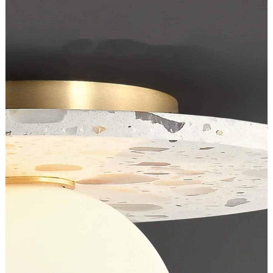 Terrazzo Marble Stone LED Wall Sconce Lamp, Modern Nordic Bedside Light