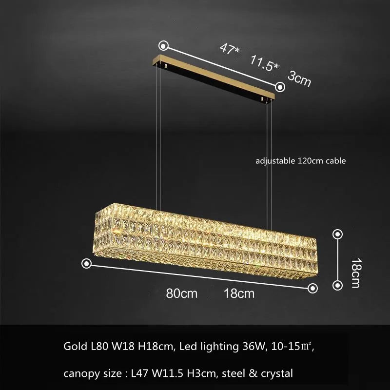 Crystal LED Pendant Light: Luxury Steel Hanging Lamp for Modern Foyer, Dining Room