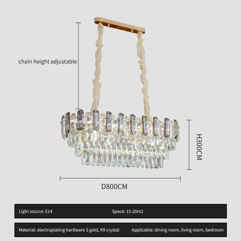 Luxury Crystal Chandelier for Living Room, Bedroom, and Restaurant