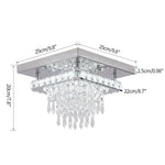 Crystal LED Flush Mount Ceiling Light for Kitchen Hallway - Modern Chandelier Fixture