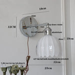 Clear Glass Iron Wall Lamp - Dual Light Up Down Rotate for Home Décor