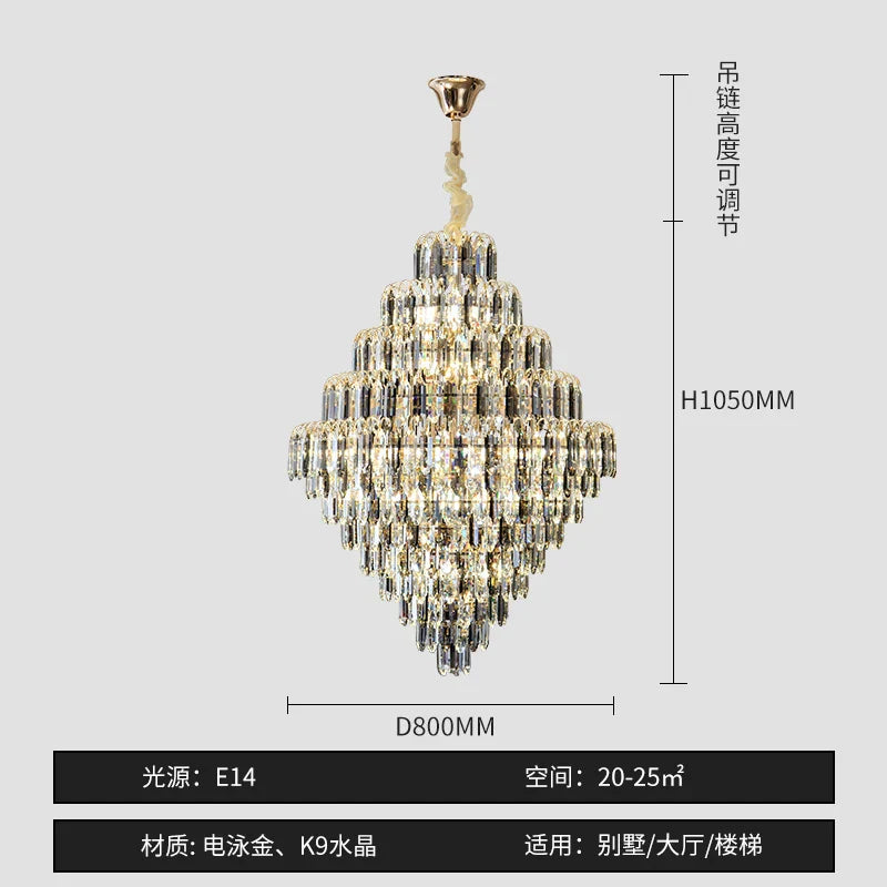 Designer LED Crystal Chandelier for Luxury Villas, Hotels & Restaurants