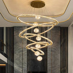 Crystal Chandelier: Luxury Stair Pendant Light for Living Room, Ceiling & Indoor Lighting