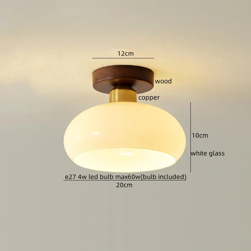 Walnut LED Ceiling Lamp Modern Indoor Lighting Fixture