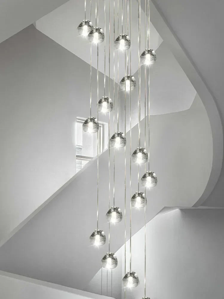 Luxury Crystal Chandelier: Stylish LED Staircase Lighting for Duplex Loft Ceiling