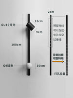 Long Strip Art Decorative Wall Lamp, Solid Wood, Black/White, Wall Mounted