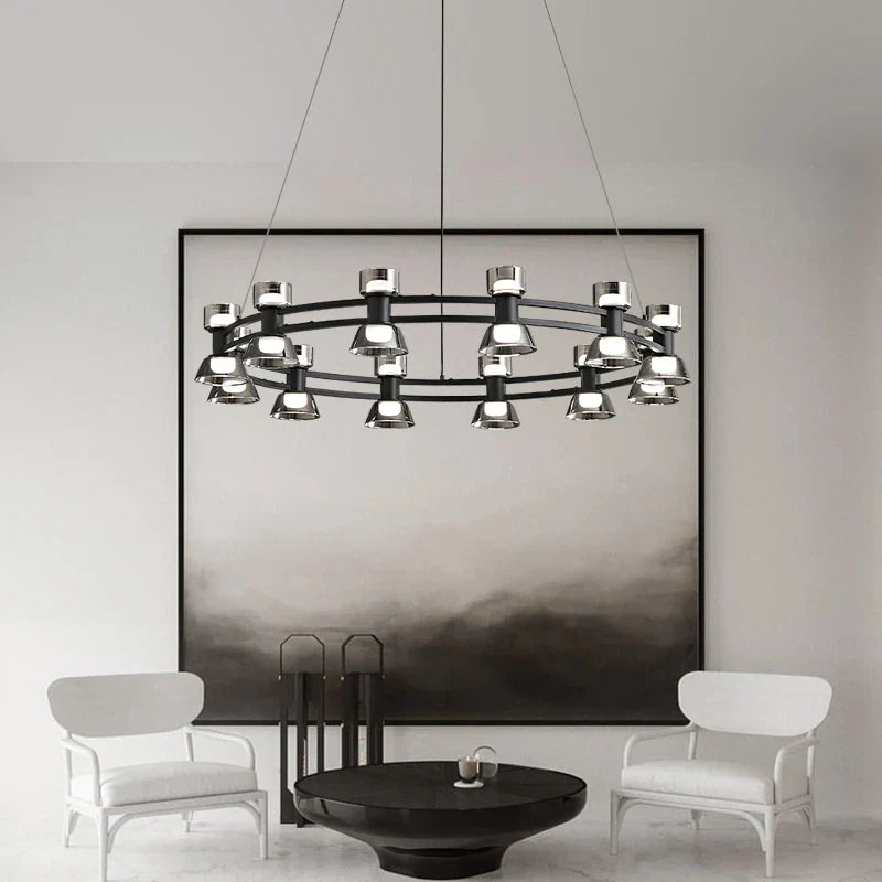 Copper Ring Pendant Lamp for Modern Luxury Living Room, Bedroom, Restaurant, Bar & Home Decor.