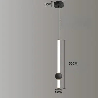 Glass Rod Pendant Light - Modern Long Hanging Lamp for Living Room, Bedroom & Shop