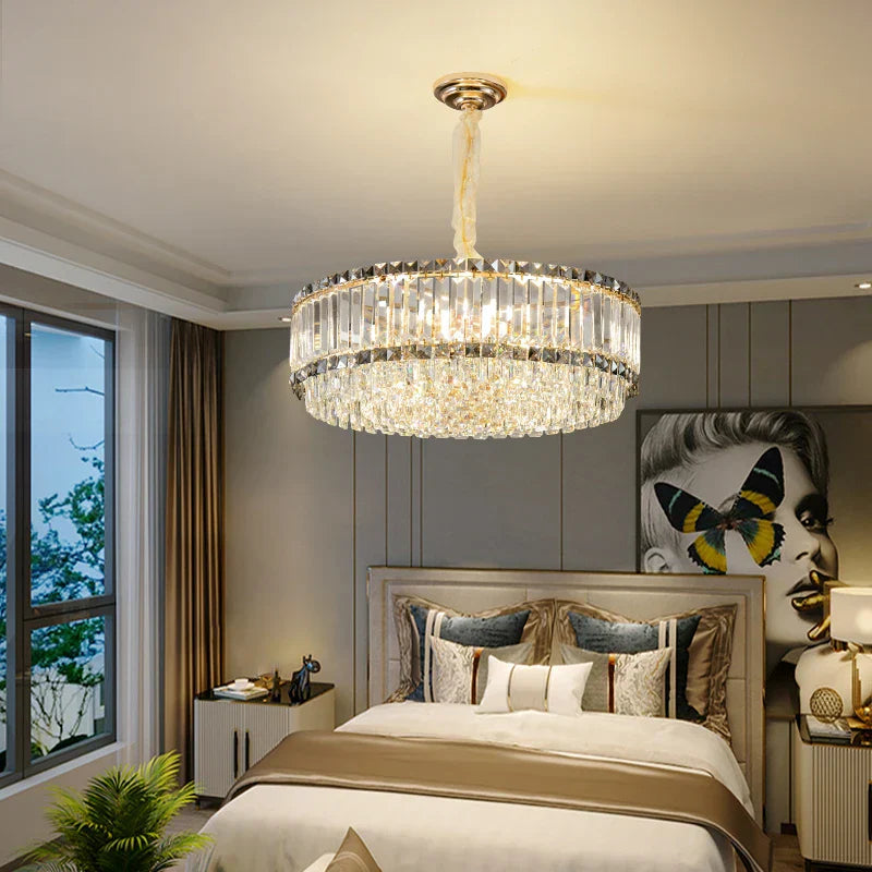 Crystal Chandelier: Elegant Modern Lighting for Living Room, Bedroom, and Restaurant.
