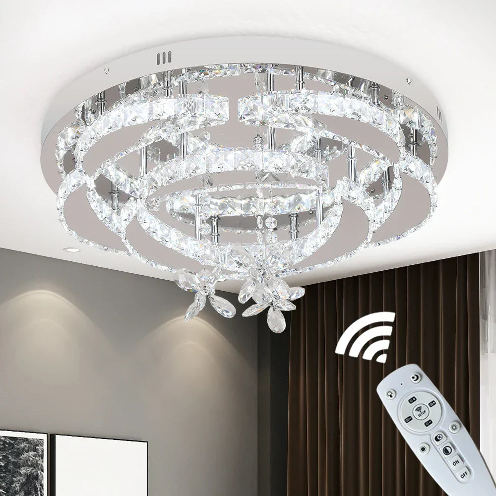 Luxury Crystal LED Chandelier Ceiling Lamp for Living Dining Room
