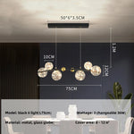 Nordic Glass Globe Pendant Lights Chandelier with 3 Changeable LED Lights