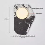 White Glass LED Wall Sconce | Modern Bulgari Luxury Stone Vanity Light