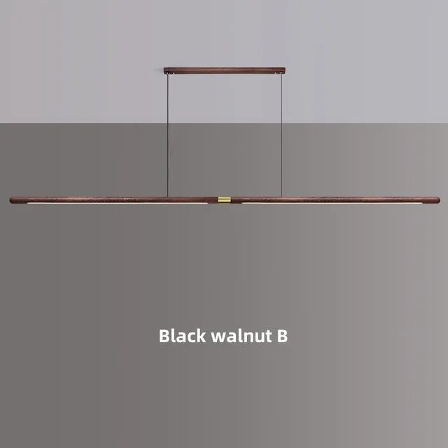 Walnut Pendant Lamp 220cm Solid Wood LED Dining Room Light Luxurious Living Room Light