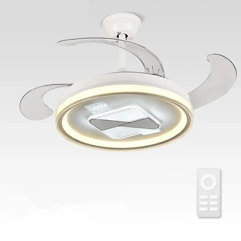 Retractable Fan Lamp: Modern Remote Control Ceiling Fan With Light
