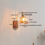 Amber Glass LED Wall Lamp for Modern Nordic Home Decor
