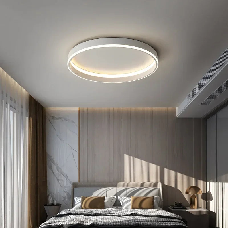 Minimalist Round LED Ceiling Light for Bedroom Loft Balcony - Dimmable Indoor Lighting