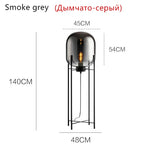 Nordic Smoky Gray Glass Table Lamp Postmodern Iron Desk Lamps for Living Room