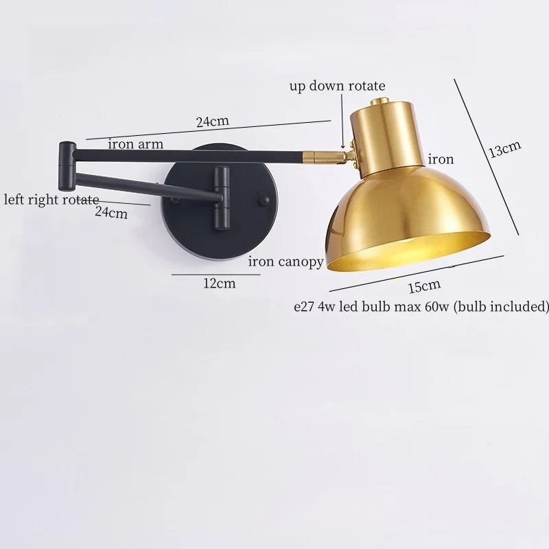 Afralia™ Iron Art LED Wall Lamp for Bedroom Stair Kitchen Living Room Decor