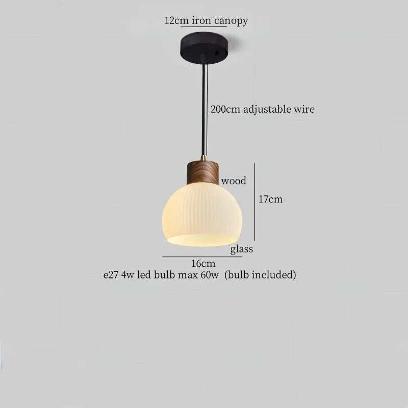White Glass LED Pendant Lights for Modern Minimalist Decoration
