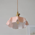 Afralia™ Pink Glass Art LED Pendant Light for Dining Room & Cafe