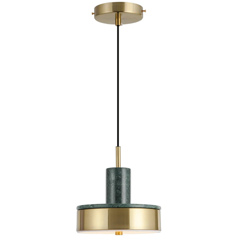 Marble Copper LED Pendant Light - Modern Hanging Lamp Chandelier