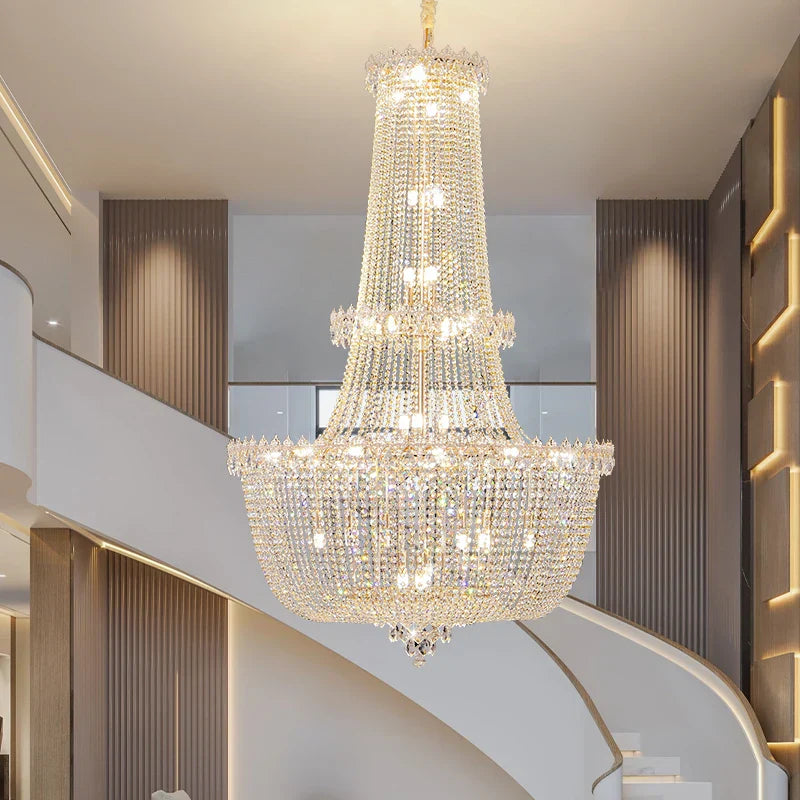 Crystal Luxe Chandelier for Villa Hotel Living Room - European Modern Style