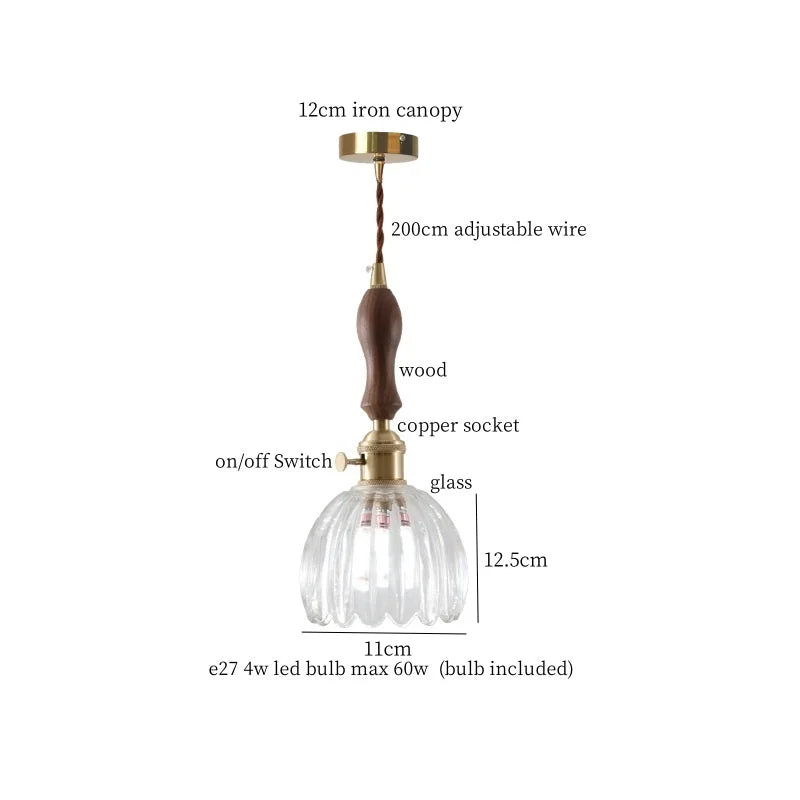 Green Glass LED Pendant Lights - Nordic Minimalist Style for Bedroom, Living Room