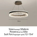 Crystal Rings LED Chandelier Black&White Frame